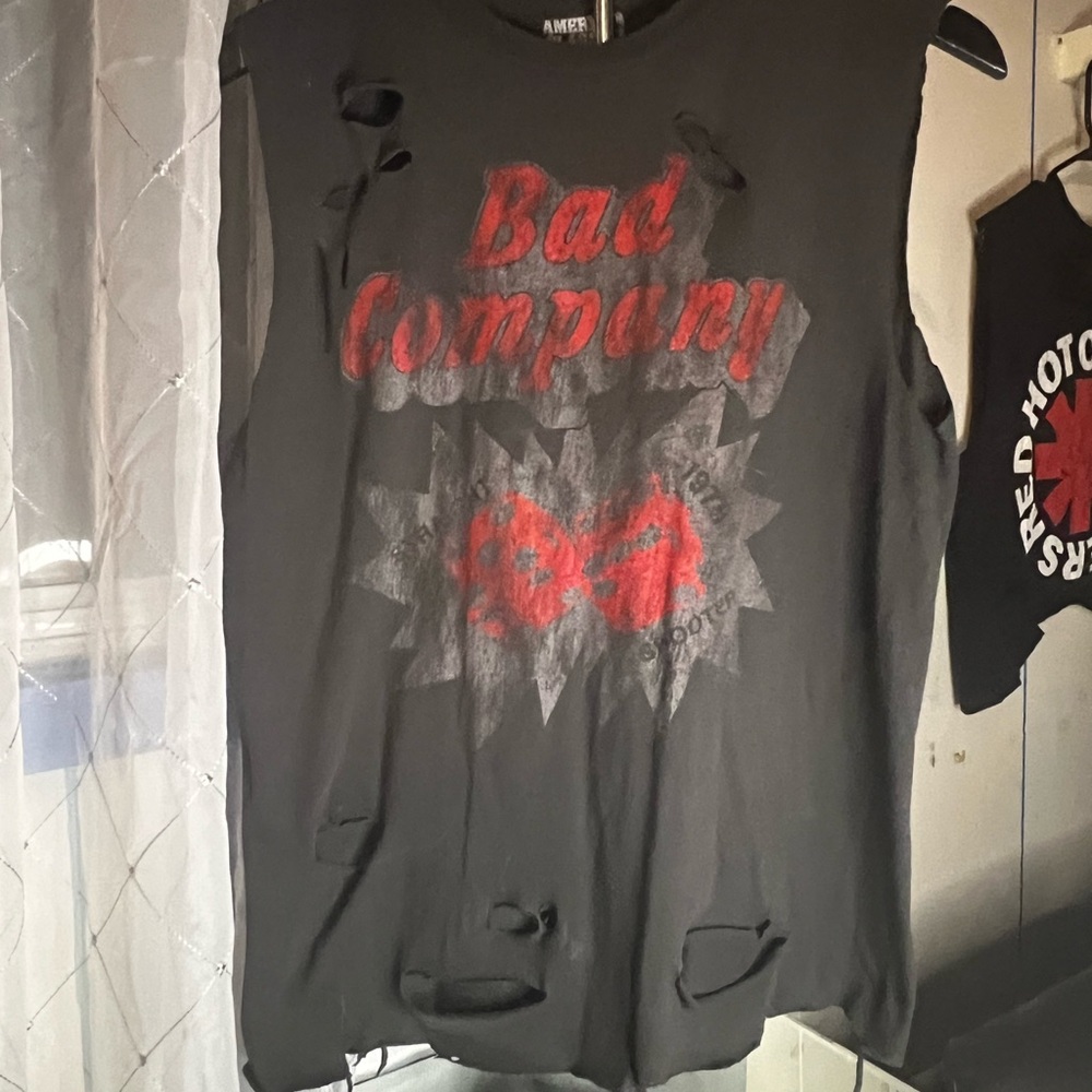 Bad Company Black Distressed Muscle Tee